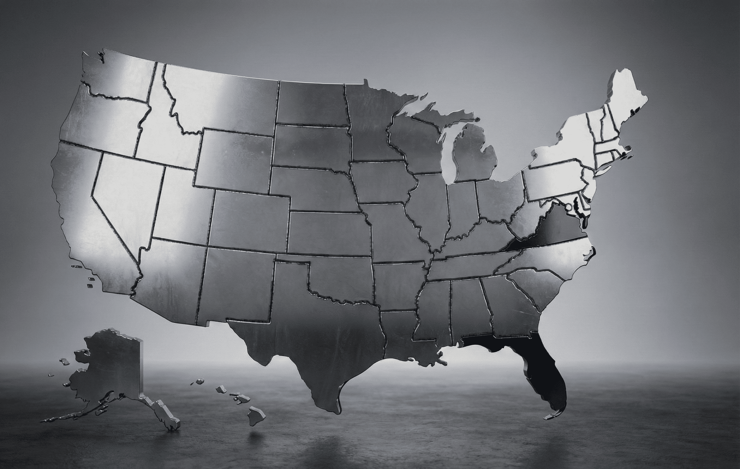 Map of United States showing Bowman Steel office locations